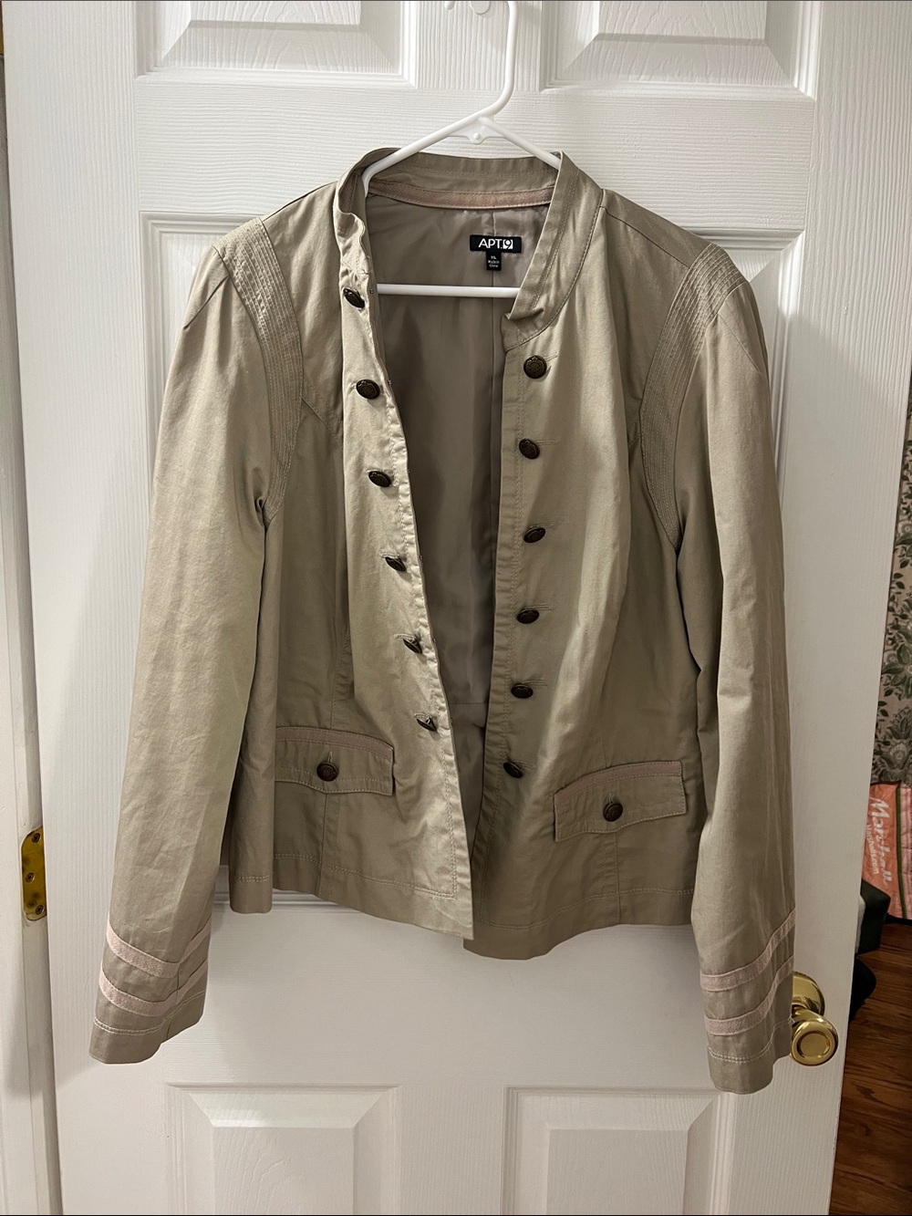 Apt. 9 Light Beige Military-Style Button Jacket